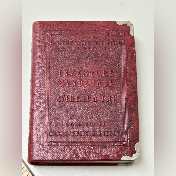 1920s Vintage Zell INVESTORS SYNDICATE Of AMERICA Inc Minneapolis Book Coin Bank - Picture 10 of 16